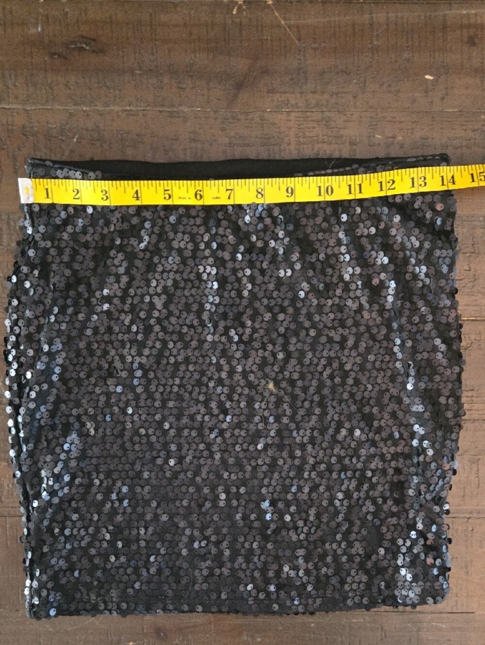 Black Sequin Mini Skirt Size Medium | Stretch Party Cocktail Holiday NYE - Picture 7 of 7